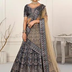 SAPTRANGI Floral Printed Semi-Stitched Lehenga & Unstitched Blouse With Dupatta-picture-50