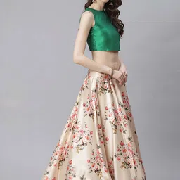 Kaizen TEXO FAB Printed Semi-Stitched Lehenga & Unstitched Blouse With Dupatta image 2