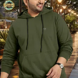 Men Full Sleeve Solid Hooded Sweatshirt-image-56