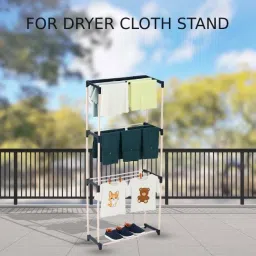 Plastic Ceiling Cloth Dryer Stand Clothes Stand for Drying Portable 3 Layer Rack for Cloth And 1 Layer for shoes-image-1