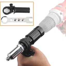 uptodatetools Cordless Drill Electric Rivet Gun Adapter-Professional Riveting Insert Nut Heavy Duty Fast Hitting Rivet Gun-picture-1