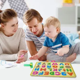 shalafi ABCD Alphabet matching toy board Wooden Jigsaw Puzzle Blocks Book Read & Learn image 4