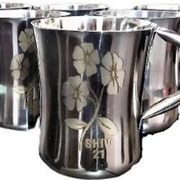 Pack of 6 Steel Stainless less Tea/Coffee Cup Set of 6 ( Laser Finished ,325 ML )-image-79