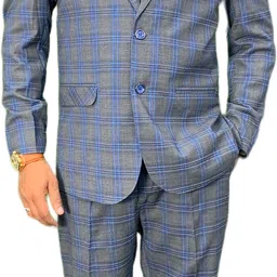 gargian master cut Men Single Breasted Checkered Suit-picture-4