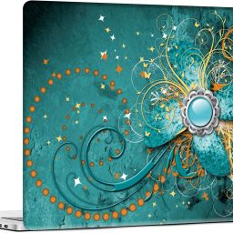 STICKER PRO Universal Laptop Skin with Extra Protective Layer - Abstract Turquoise Swirls Premium PVC Self Adhesive Vinyl Laptop Skin Compatible for 15.6 inch-image-62