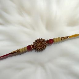 Designer Bro rakhi Plastic (PVC), Pearl, Mauli Thread Rakhi Set-image-93
