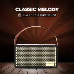 Gizmore GIZ MS516 Portable Speaker| Wooden Cabinet With Leather Strap, 5H Playback 16 W Bluetooth Speaker image 3