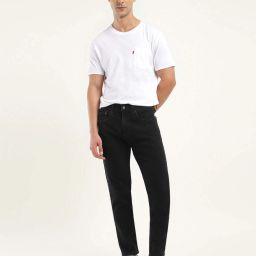 512 Men Tapered Fit Mid Rise Black Jeans-image-27