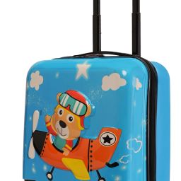 Small Cabin Suitcase (44 cm) 8 Wheels - Tic Tac Toe Occupation Pilot Hardside Cabin Luggage 44cm Kids Trolley Bag - Blue, Multicolor-10