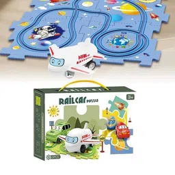 ADKD Kids Space Theme Rail Car Puzzle Race Track Car Play Set-52