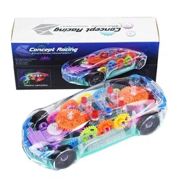 OPINA Kids Bump & Go Rotating Transparent Concept Racing Car Toy With Music And Lights-18
