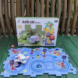 ADKD Kids Space Theme Rail Car Puzzle Race Track Car Play Set-45