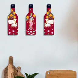 suveharts 3 Pcs Kamdhenu Wooden New Bottles Hanging-picture-9