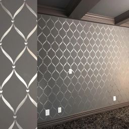 Size : ( 16-inch x 24-inch) Ribbon Lattice Pattern DIY Reusable Wall Painting Stencil for Home Decoration Wall Stencil Stencil-17