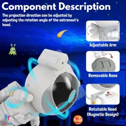 missfox Astronaut Light Projector with Nebula, Astronaut Galaxy Star Projector Starry Night Lamp image 3