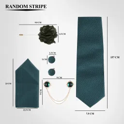 RANDOM STRIPE Silk Cufflink & Tie Pin Set image 5