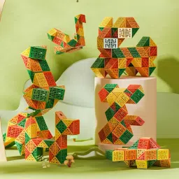 kiditos QiYi Geometric Magic Snake Cube Twisty Puzzle Toys (24 Blocks), Age 6 Years & Up image 4
