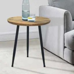 metalsmith Amber Elegant Wooden Side Table In Natural Finish-picture-39
