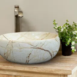 Premium Designer Ceramic (M09) Wash Basin with Waste Pipe & Coupling Set (16*12*5)(M09) Table Top Basin-image-5