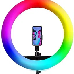 JANROCK 12" Selfie RGB Ring Light with 21 Colours Ring Flash-13