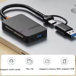CLUSPEX 8 in 1 Card Reader Support MS CF TF/SD DHC SDXC for Laptop Phone Camera Card Reader image 3
