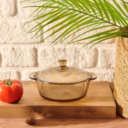 SWAKS GLASS CASEROLE 950ML 1PC (MULTICOLOUR) Serve Casserole-image-2