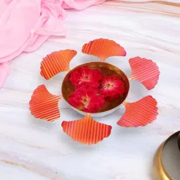amaya decors Orange & Gold Leave Urli-picture-20