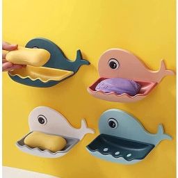 (PACK OF 2)Fish Shape Cute Adhesive Waterproof Wall Mounted Soap Dish-image-30