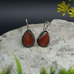Ozanoo Silver-Plated teardrop Shaped Drop Earrings-14