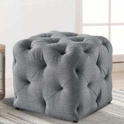 nestroots Tweaked Velvet Pouffe In Grey Colour-picture-47