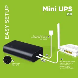 Multybyte Mini DC UPS for 12V WiFi Router|Broadband Modem|Setup Box|Upto 4 Hours Power Backup for Router image 2