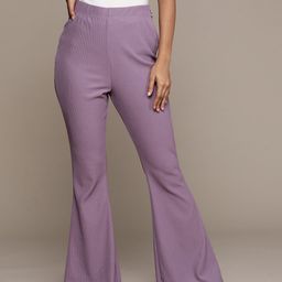 roadster Women Regular Fit Purple Polyester Trousers-picture-41
