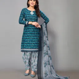 Unstitched Crepe Salwar Suit Material Printed-image-4