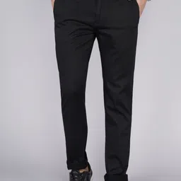 killer Men Slim Fit Black Cotton Blend Trousers-picture-19