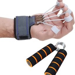 Sports & Fitness Finger Gripper Strength Trainer with Foam Hand Gripper Fitness Accessory Kit Kit-image-61