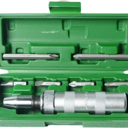 eastman EID-2500 Impact Driver Set, Carbon Steel Handle With Socket Adapter & Crv Bits, Screwdriver Bit Set image 5