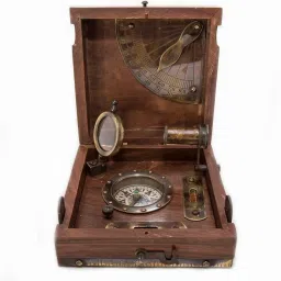 Antique style wood marine master box compass alidade magnifier nautical box Compass-image-27