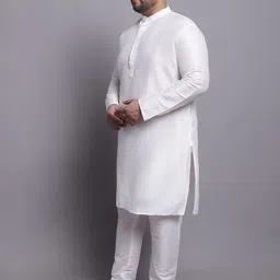 SOJANYA PLUS Regular Straight Dupion Silk Kurta & Pyjamas With Nehru Jacket image 3