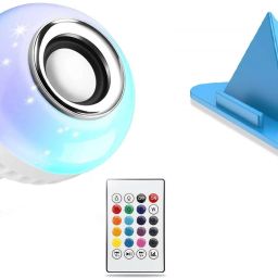 MUSTTALK LED Music Light Bulb, E27 and B22 led Light Bulb with Bluetooth Speaker RGB Self Changing Color Lamp Built-in Audio Speaker for Home, Bedroom, Living Room, Party Decoration Smart Bulb-12