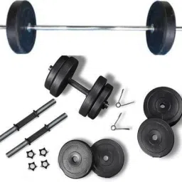 10 kg 10 kg { 2.5 kg 4 pvc plate + 3 fit street bar + 2 dumble rod + 2 lock } Home Gym Combo-image-39