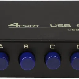BhalTech USB 2.0 4Port Switch Sharing Switcher Selector Adapter Hub for PC Scanner Printer-Black 4 Port USB Switch USB Hub image 2