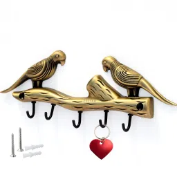 Love Bird Key Stand & Hanger for Home Decor, Parrot Brass Key Holder-23