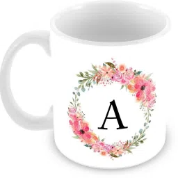 Design Printed of Alphabet "A" for Tea & Coffee Ceramic Coffee Mug-image-9
