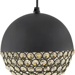 Matt Black Crystal Hanging Globe Light, Ceiling Light, Nordic E27 Pendant Pendants Ceiling Lamp-image-30