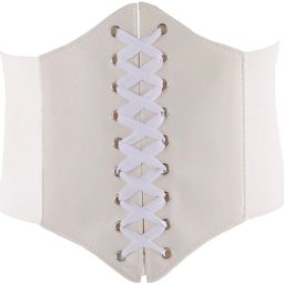 Women Party White Artificial Leather Belt-image-94