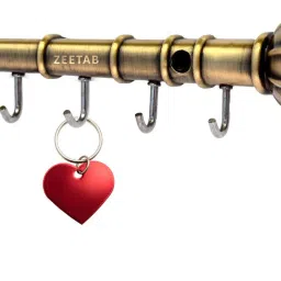 Lord Hanuman Gada Metal Key Stand | Bajrangbali Key Hanger with 6 Hooks Brass Key Holder-image-52