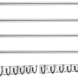 Stainless Steel Towel Rod/Towel Rack for Bathroom/Towel Bar/Hanger/Stand/Bathroom Accessories/Khunti/ Wall Hanger/ (24 Inch - Chrome Finish)(38 Cm - Hanger Wall Hanger) - Total Pack of 6 24 inch 1 Bar Towel Rod-image-39