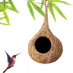 NATURAL BIRD NEST FOR ALL SPECIES BIRDS, SQUARIEEL pack of 1 Bird House-12