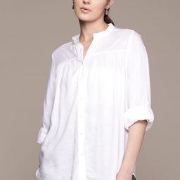 roadster Women Regular Fit Solid Mandarin Collar Casual Shirt-picture-20