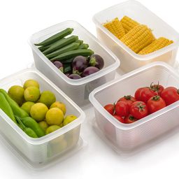 rabbito Plastic 4 PCS FOOD VEGETABLE FRUIT EGG FISH FRIDGE STORAGE BASKET CONTAINER Storage Basket-picture-5